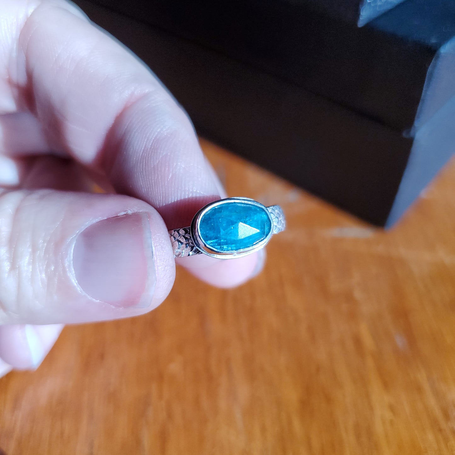 Blue Apatite Ring