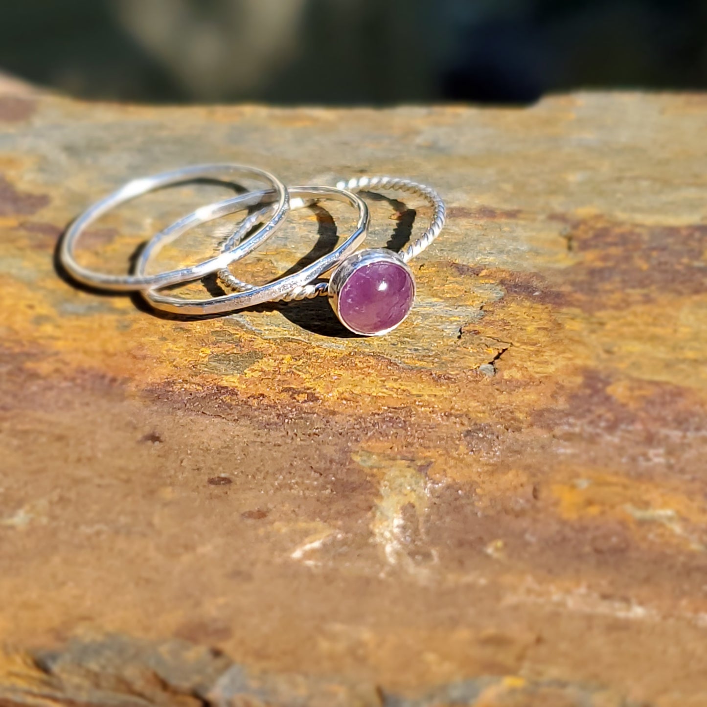 Amethyst Stacking Ring set