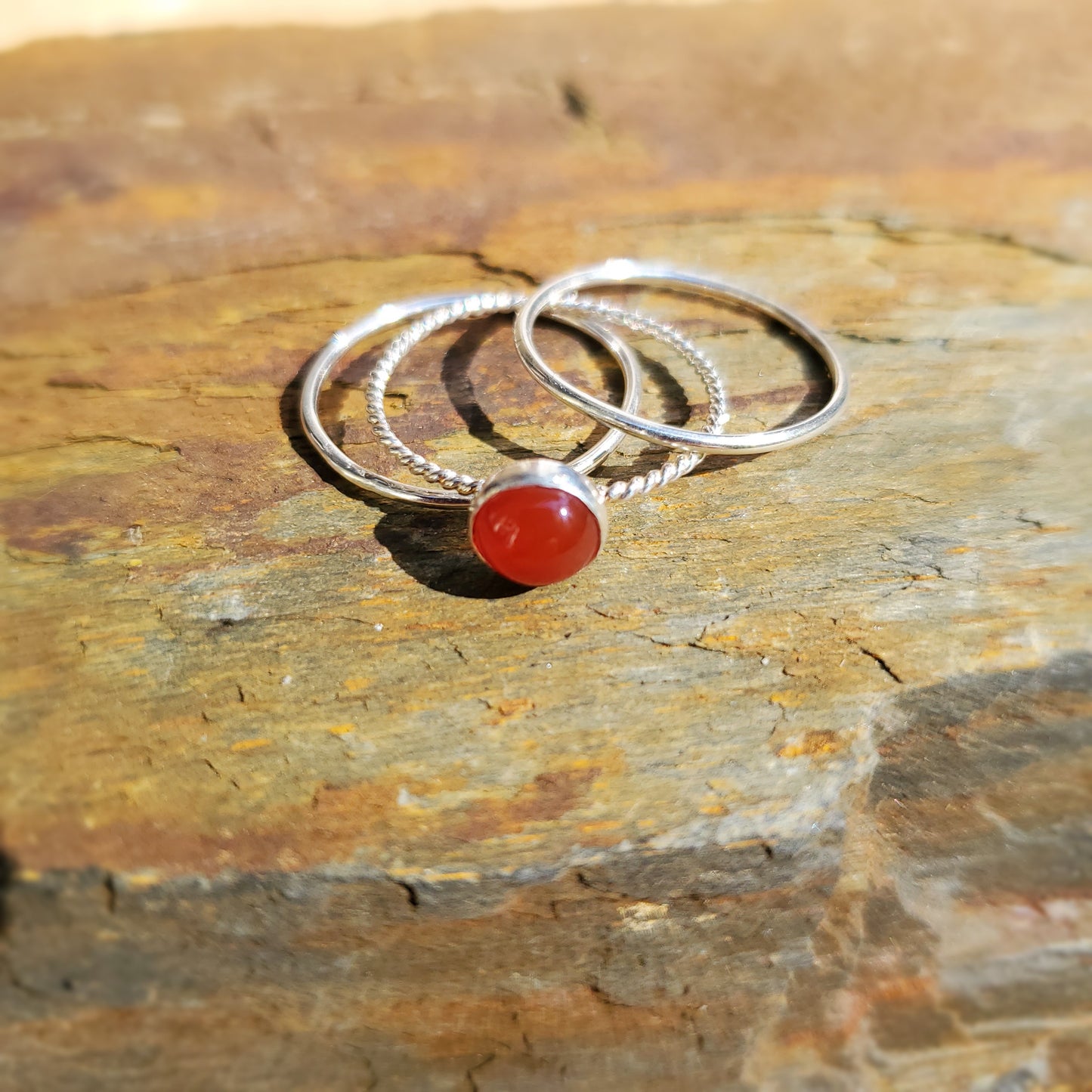 Carnelian Stacking Ring set