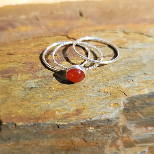 Carnelian Stacking Ring set