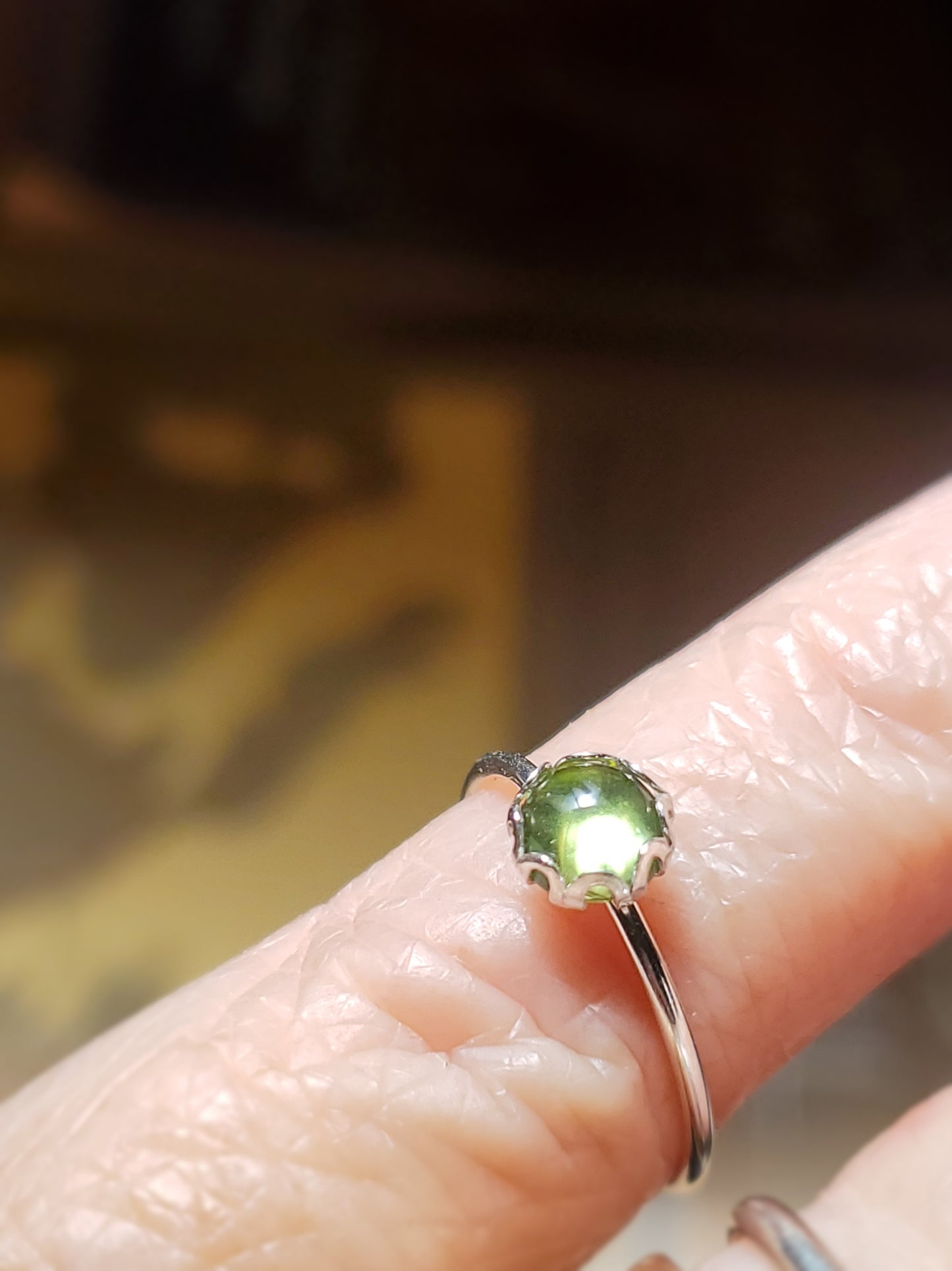 Peridot stacking ring