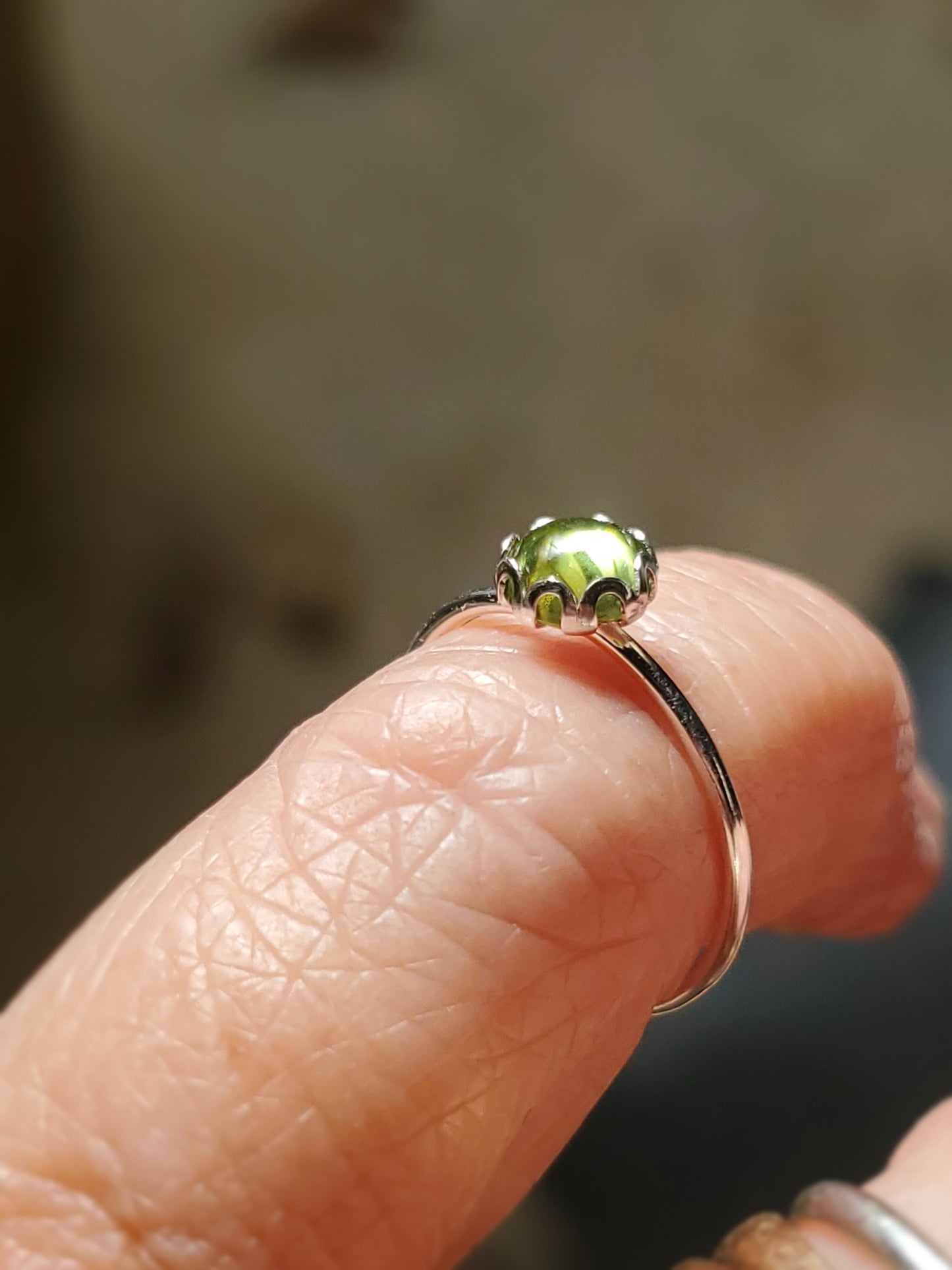 Peridot stacking ring