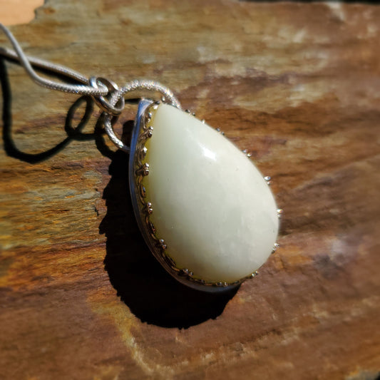 White Chrysoprase Pendant