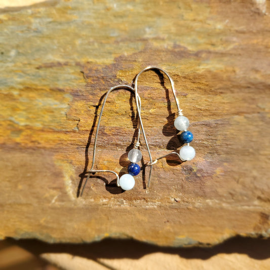 Aquamarine & Lapis Earrings