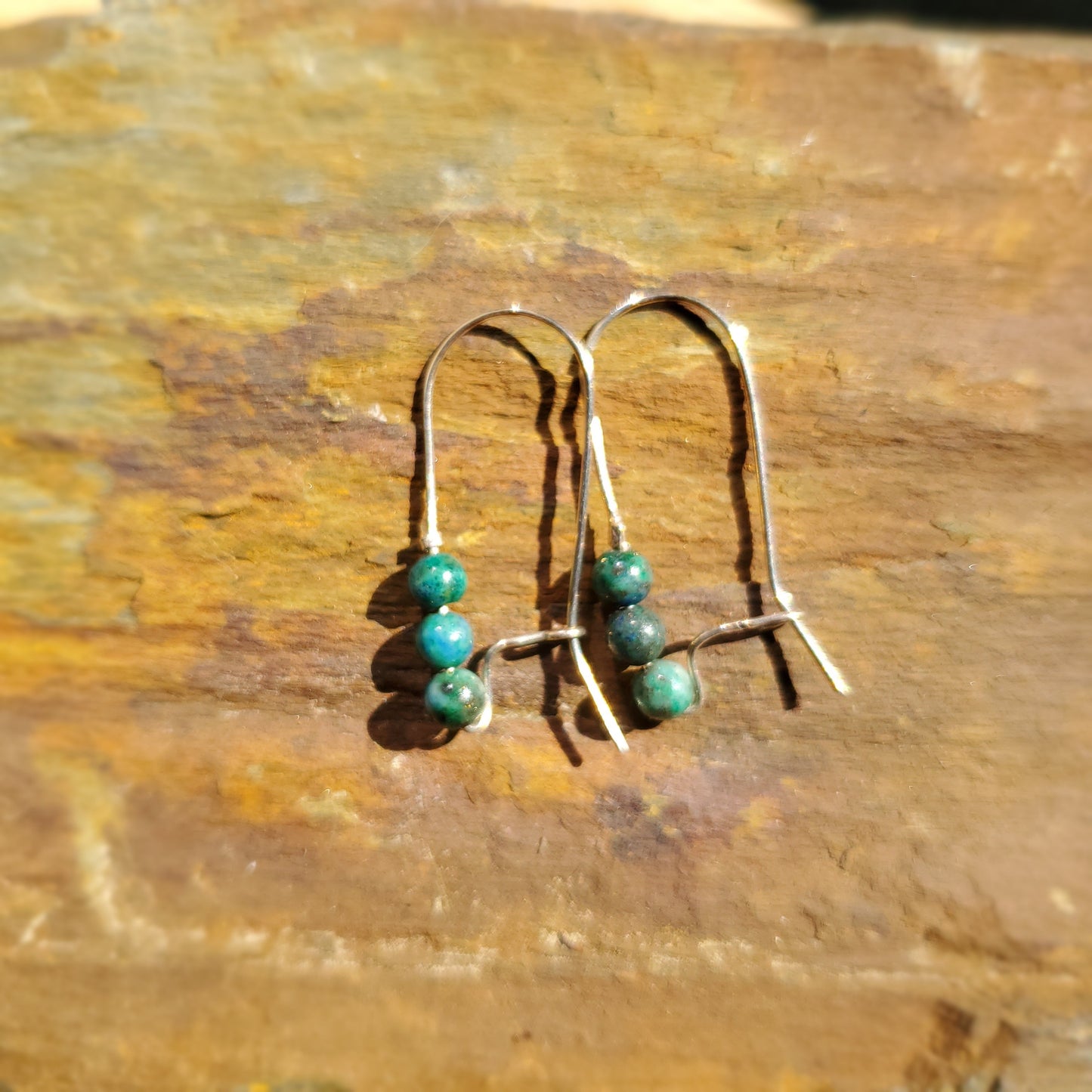 Chrysocolla Bead Earrings