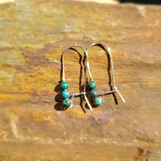 Chrysocolla Bead Earrings