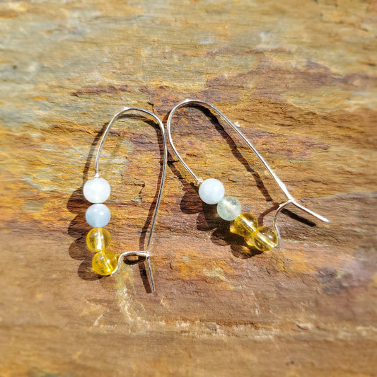 Aquamarine & Citrine Earrings