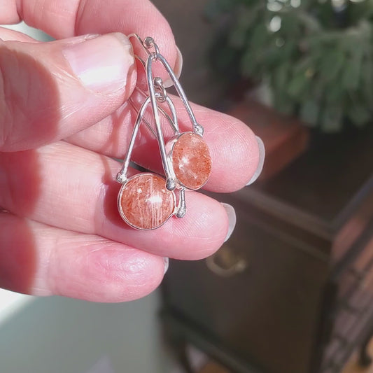 Geometric Sunstone Earrings